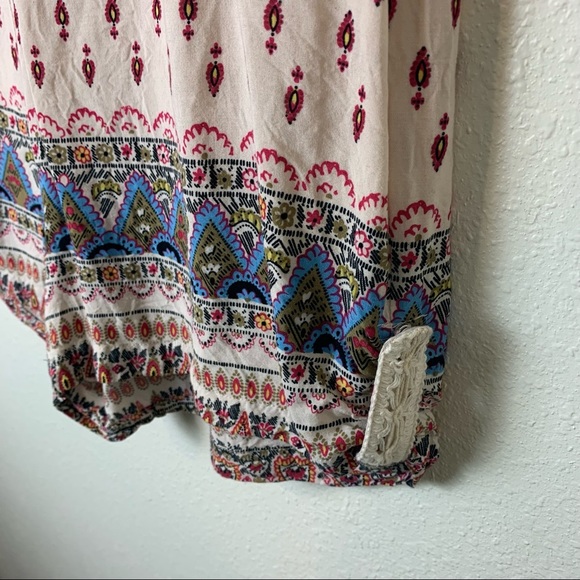 Chelsea & Violet Medium Long Sleeve Shorts Romper Jumpsuit Boho Cream Paisley - Picture 10 of 11